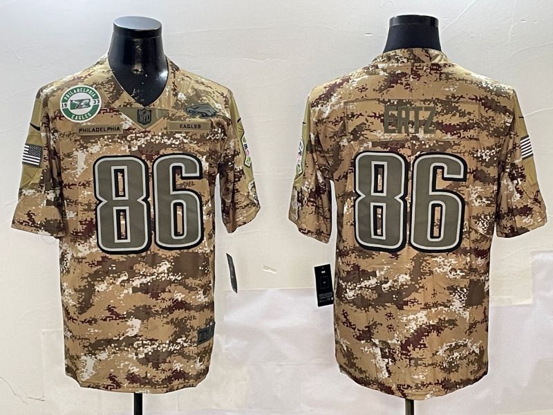 Men Philadelphia Eagles 86 Ertz Camo 2025 Nike Salute to Service Limited NFL Jersey style 2122